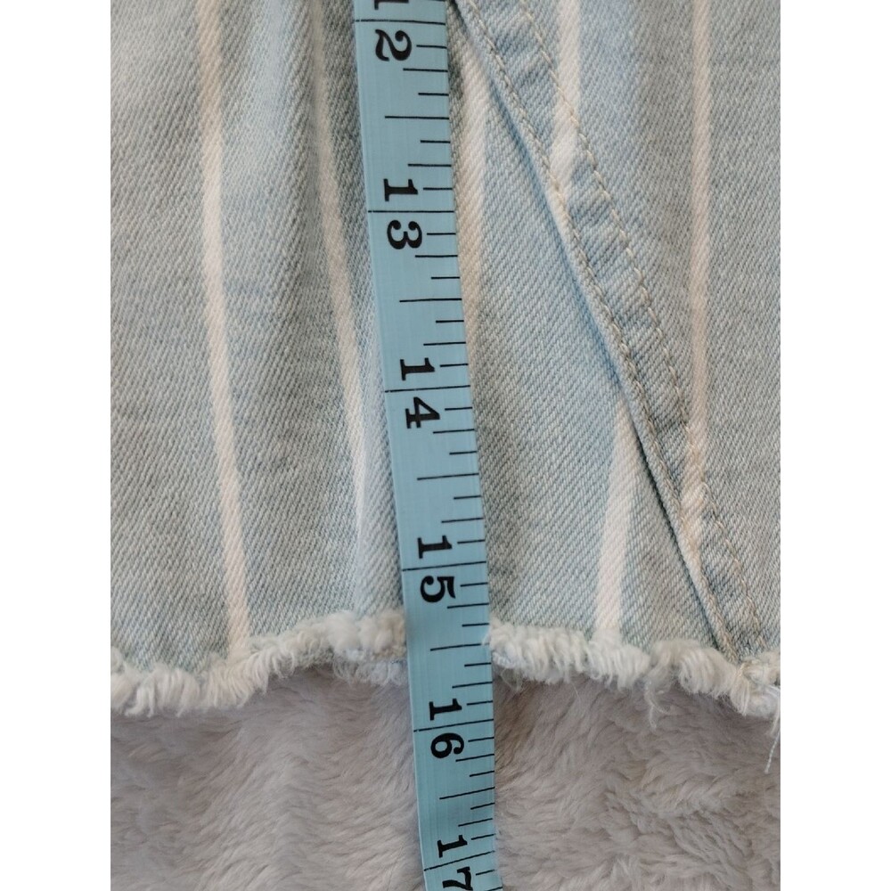 Kensie Light Blue and White Denim Striped Jean Skirt Size 4 - Picture 8 of 9